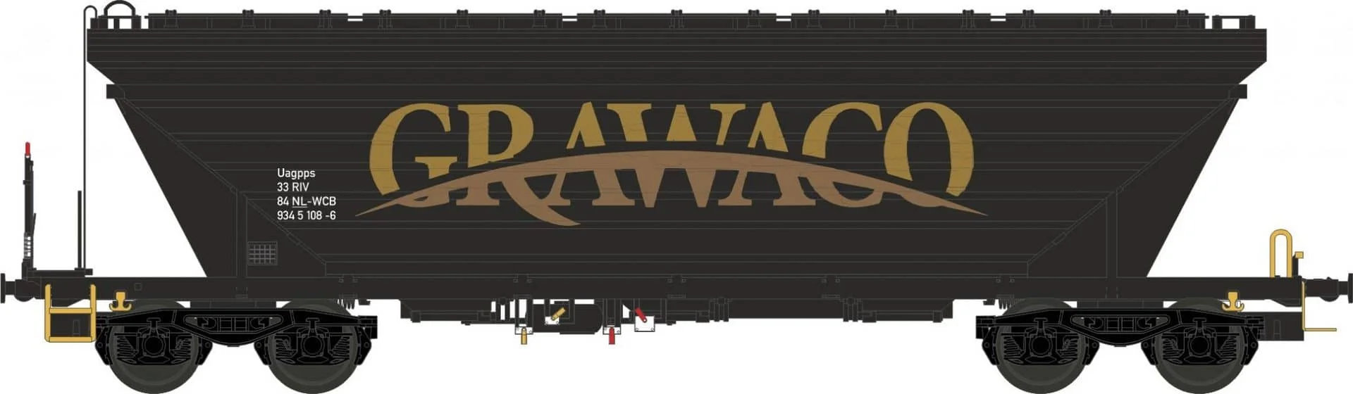 NME H0 Graanwagen Uagpps 80m3_ Grawaco