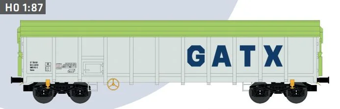 Goederenw. M. Schwenkdach Tamns Gatx Grijs/Groen Nn