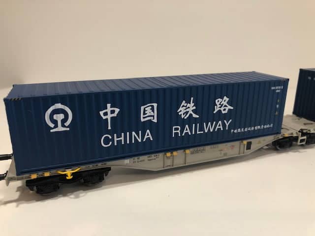 Mehano 90702 HO Gauge AAE China Rail Sggmrs90 Double Container Wagon