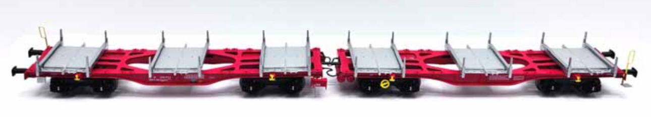 B models Set InnoWaggon , with 6 innofreight SteelPallets - Red 90.421