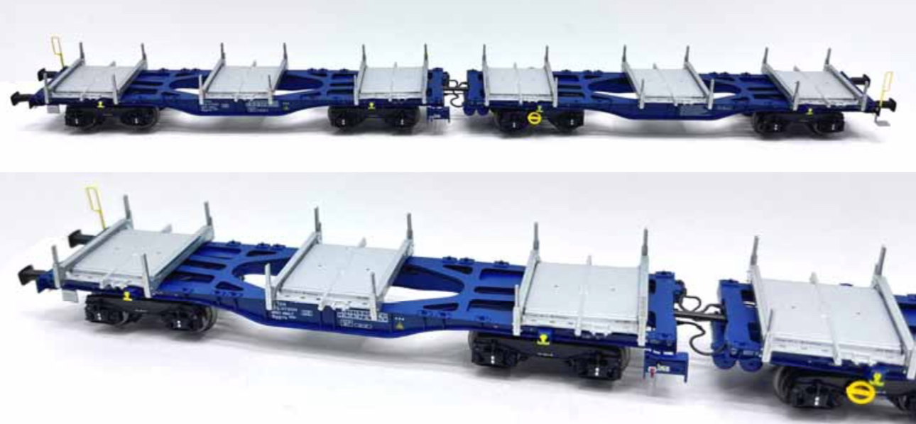B models Set InnoWaggon , with 6 innofreight SteelPallets - Blue 90.422