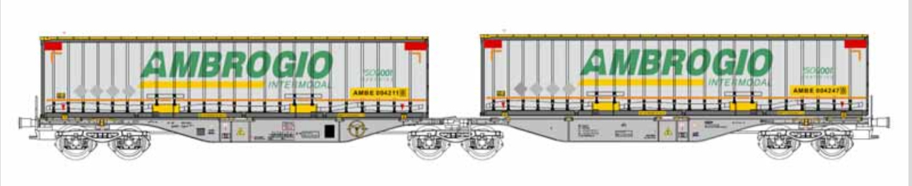 B models Sggmrs D-AAEC, with 2x 45ft swap body containers Ambrogio (dark grey) 59.309