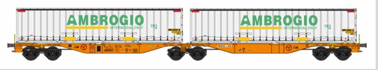 B models Sggmrs Wascosa, CH-WASCO, with 2x 45ft swap body containers Ambrogio (dark grey) 59.310