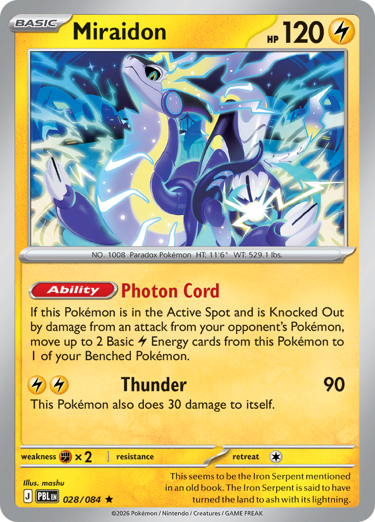 Pokemon pitch black / Miraidon / 028/084 / holo reverse