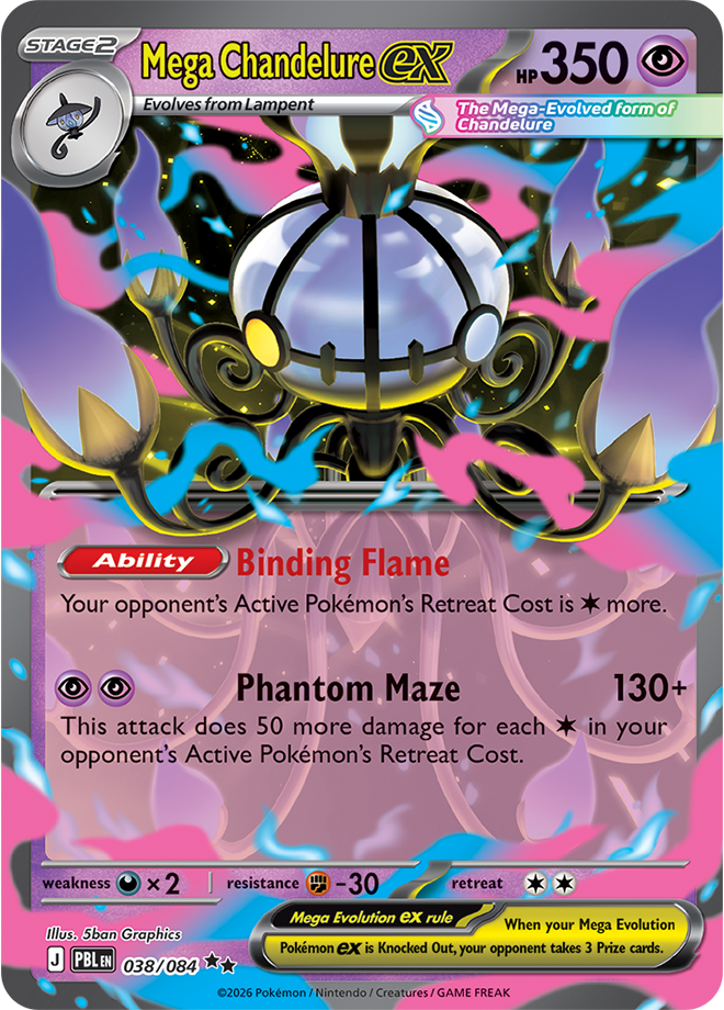 Pokemon pitch black / MEGA chandelure / 038/084