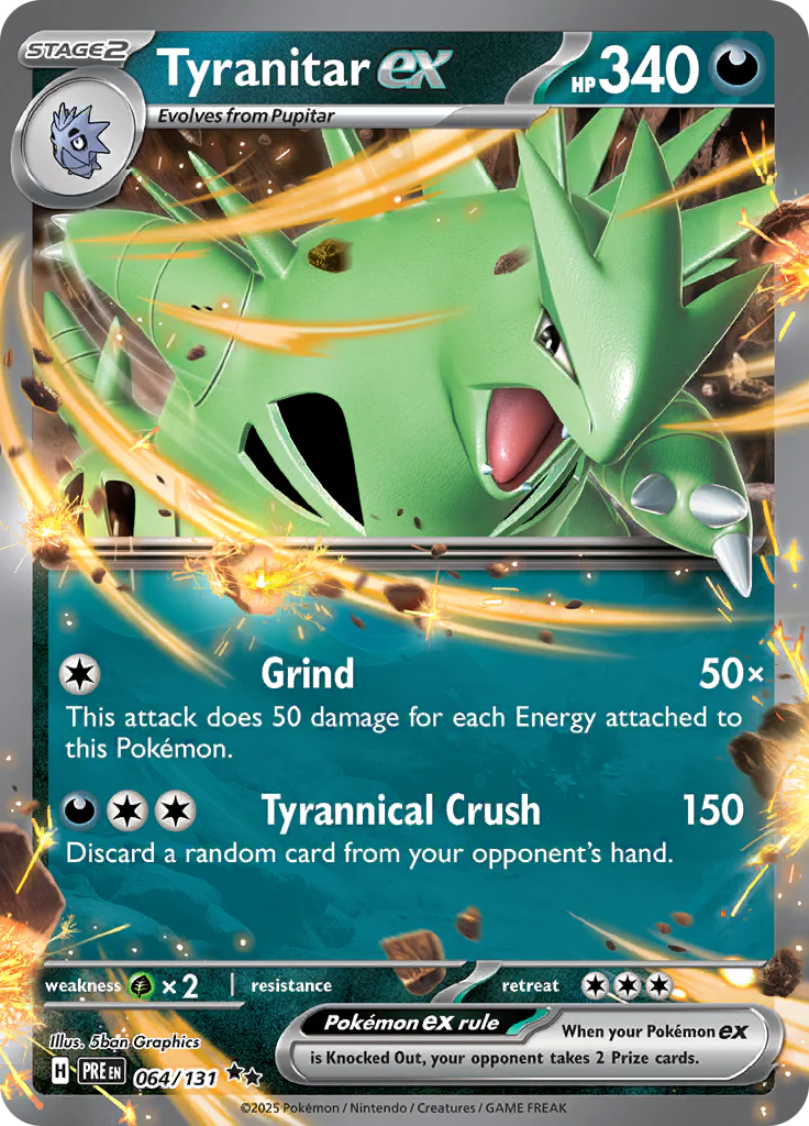 Pokemon prismatic evolutions / Tyranitar EX / 064/131
