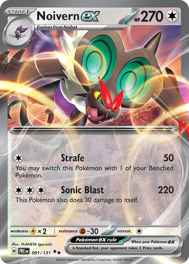 Pokemon prismatic evolutions / Noivern EX / 091/131
